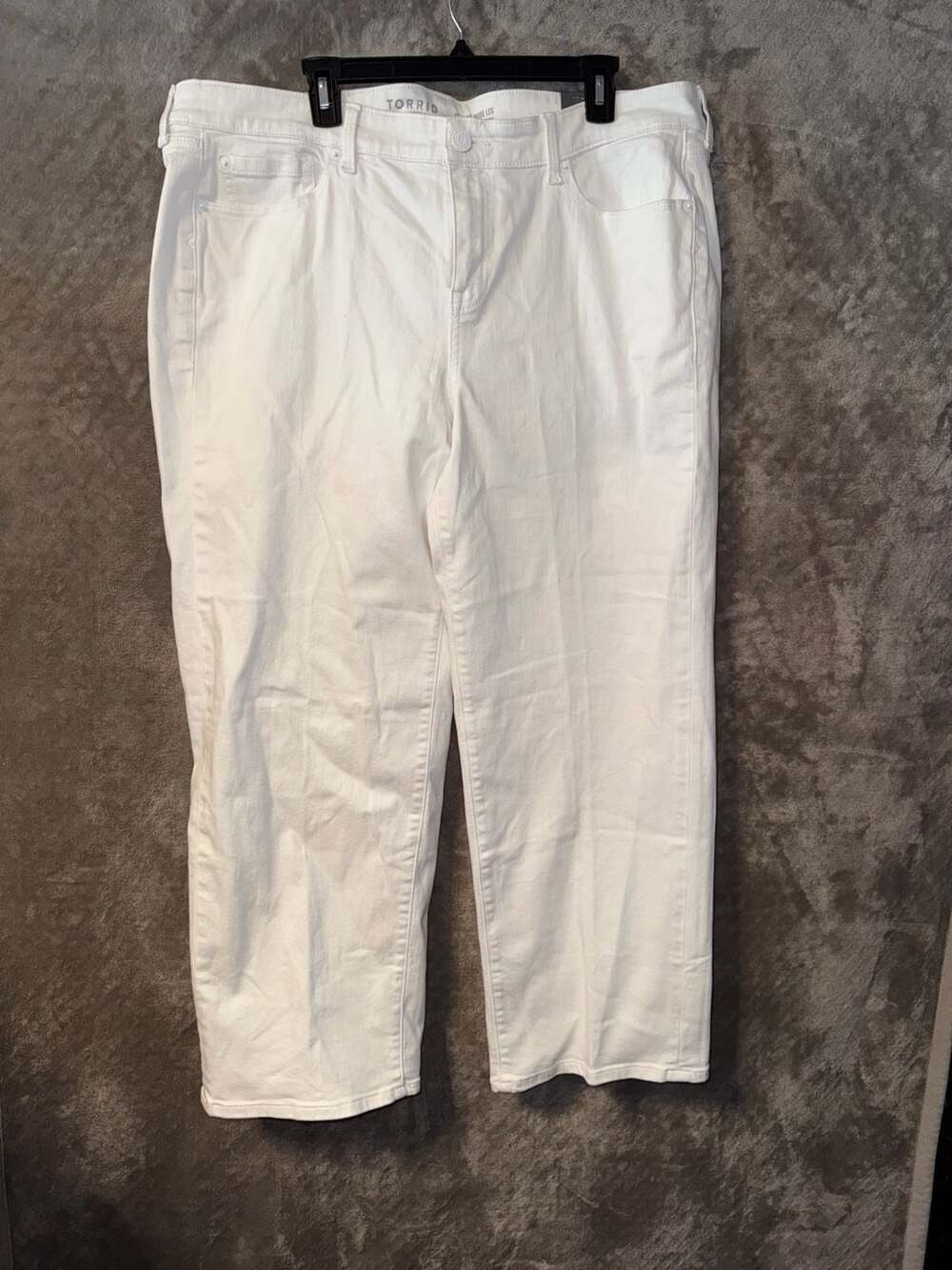 Torrid Perfect Wide Leg Vintage Stretch Mid-Rise Jean Optic White Size 18R